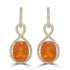 12.41tct Fire Opal Earrings with 1.8tct Diamond set in 18K Yellow Gold