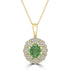 3.2ct Tsavorite Pendants with 0.9tct Diamond set in 14K Yellow Gold