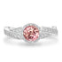 1.01ct Padparadscha Sapphire Rings with 0.26tct Diamond set in 14K White Gold