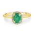 0.88ct Emerald Ring with 0.2tct Diamonds set in 14K Yellow Gold