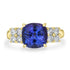 3.36ct  Tanzanite Rings with 0.52tct Diamond set in 14K Yellow Gold