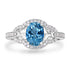 1.06ct Aquamarine Ring with 0.27tct Diamonds set in 14K White Gold