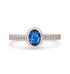 0.48ct Aquamarine Ring with 0.21tct Diamonds set in 14K Rose Gold