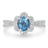 1.11ct Aquamarine Ring with 0.42tct Diamonds set in 14K White Gold
