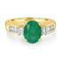 1.56ct Emerald Ring with 0.41tct Diamonds set in 14K Yellow Gold