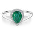 1.05ct Emerald Ring with 0.16tct Diamonds set in 14K White Gold