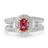 0.95ct Padparadscha Sapphire Ring with 0.49tct Diamonds set in 14K Two Tone Gold