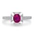 0.79ct Ruby Ring with 0.14tct Diamonds set in 18K White Gold