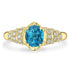 2.86ct Blue Zircon Ring with 0.31tct Diamonds set in 14K Yellow Gold