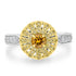 0.31ct  Orange Diamond Rings with 0.41tct Diamond set in 14K White Gold