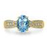1.2ct Aquamarine Ring with 0.23tct Diamonds set in 14K Yellow Gold