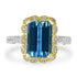 3.17ct Aquamarine Ring with 0.3tct Diamonds set in 14K Two Tone Gold