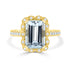 3.42ct Aquamarine Rings with 0.29tct Diamond set in 14K Yellow Gold