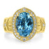 4.3ct Aquamarine Ring with 0.28tct Diamonds set in 14K Yellow Gold