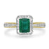 0.75ct Emerald Ring with 0.35tct Diamonds set in 14K Two Tone Gold