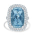 11.6ct Aquamarine Rings with 1.1tct Diamond set in 14K White Gold