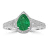 1.33ct Emerald Rings with 0.36tct Diamond set in 14K White Gold