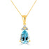 2.04ct Aquamarine Pendant with 0.14tct Diamonds set in 14K Yellow Gold