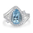 3.29ct  Aquamarine Rings with 0.4tct Diamond set in 14K White Gold