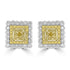 0.16tct Yellow Diamond Earring with 1.2tct Diamonds set in 18K Two Tone Gold