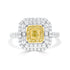 1.01ct Yellow Diamond Rings with 0.14tct Diamond set in 18K Two Tone Gold