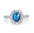 2.14ct Blue Zircon Ring with 0.53tct Diamonds set in 14K White Gold