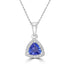 0.54ct Tanzanite Pendants with 0.07tct Diamond set in 14K White Gold