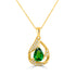 1.05 Tsavorite Pendants with 0.09tct Diamond set in 14K Yellow Gold