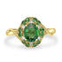 1.37ct Tsavorite Rings with 0.07tct Diamond set in 14K Yellow Gold
