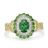 1.44ct Tsavorite Rings with 0.26tct Diamond set in 14K Yellow Gold