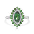 2.07 Tsavorite Rings with 0.08tct Diamond set in 14K White Gold