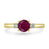 1.04ct Ruby Ring with 0.09tct Diamonds set in 14K Yellow Gold
