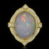 10.96ct Opal Ring with 0.24tct Diamonds set in 14K Yellow Gold