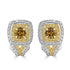 0.48tct Orange Diamond Earring with 0.64tct Diamonds set in 14K Two Tone Gold