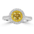 0.4ct Orange Diamond Rings with 0.4tct Diamond set in 14K Two Tone Gold