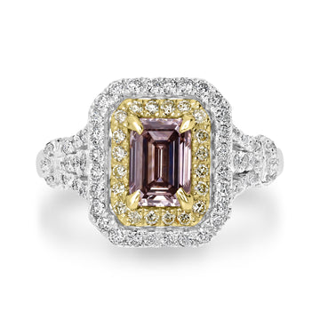 1.08ct Pink Diaspore Rings with 0.69tct Diamond set in 14K White Gold