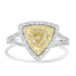 1.08ct Yellow Diamond Rings with 0.56tct Diamond set in 14K Two Tone Gold