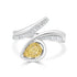 0.26 Yellow Diamond Rings with 0.24tct Diamond set in 14K Two Tone Gold