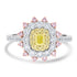 0.25ct Yellow Diamond Rings with 1.02tct Diamond set in 14K Two Tone Gold