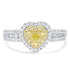0.51ct Yellow Diamond Rings with 0.7tct Diamond set in 14K Two Tone Gold