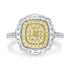 0.28ct Yellow Diamond Rings with 1.08tct Diamond set in 14K Two Tone Gold