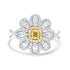 0.21ct Yellow Diamond Rings with 1.13tct Diamond set in 14K Two Tone Gold