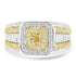 0.51ct Yellow Diamond Rings with 0.35tct Diamond set in 14K Two Tone Gold