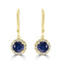 2.38ct Sapphire Earrings with 0.2tct Diamond set in 14K Yellow Gold