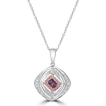 0.34ct Diaspore Pendant with 0.24tct Diamonds set in 18K Two Tone Gold