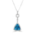 14.21ct Blue Zircon Pendant with 0.44tct Diamonds set in 18K White Gold