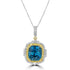 15.74ct Blue Zircon Pendant with 0.74tct Diamonds set in 18K Two Tone Gold