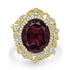 13.38ct  Rhodolite Garnet Rings with 1.86tct Diamond set in 18K Yellow Gold