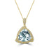 12.82ct Aquamarine Pendant with 0.99tct Diamonds set in 18K Yellow Gold