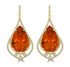 20.97tct Fire Opal Earring with 1.72tct Diamonds set in 18K Yellow Gold